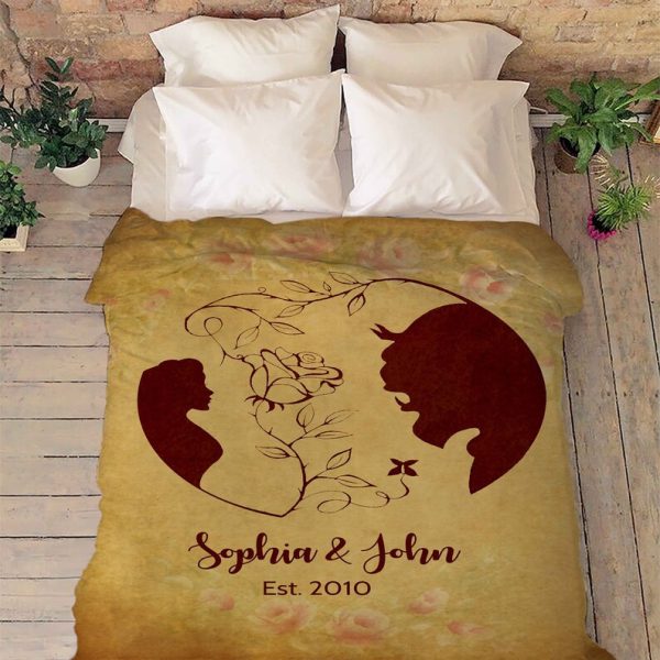 Customized Beauty And Beast Blanket Personalized Couples Blanket Gift - Image 4