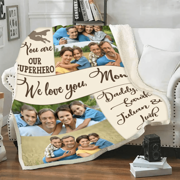 Mother's Day Customized Photo Blanket, Picture Blanket From Kids, Gift - Image 5