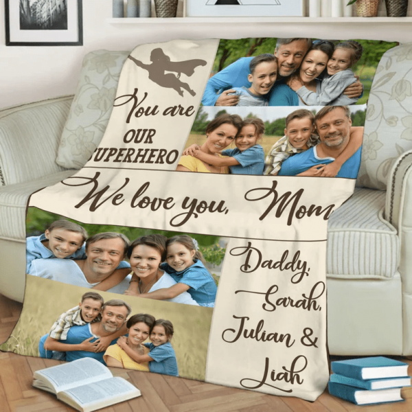 Mother's Day Customized Photo Blanket, Picture Blanket From Kids, Gift - Image 6