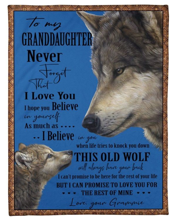 Wolf Lovely Message From Grammie Gifts For Granddaughters Fleece Blank