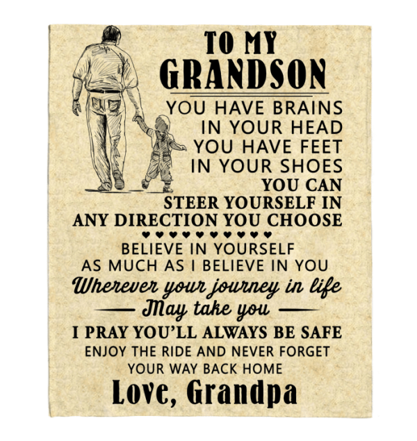 I Pray You'll Always Be Safe Blanket Giving Grandson Fleece Blanket