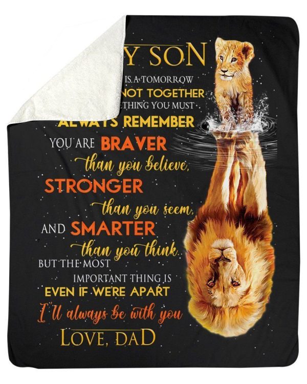 Lion Father To Son Gift Fleece Blanket