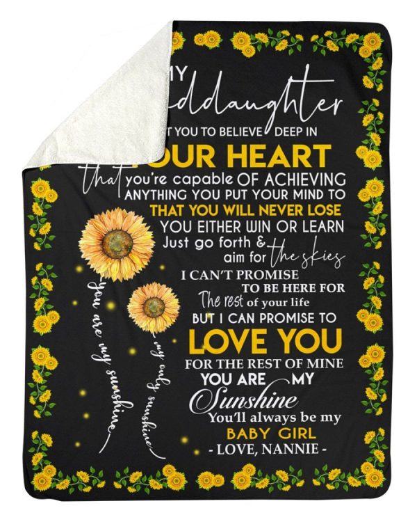 Meaningful Words For Sunflower Granddaughter Fleece Blanket