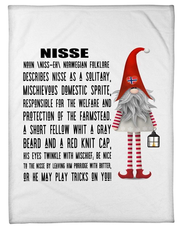 Nisse Norwegian Noun God Jul Fleece Blanket