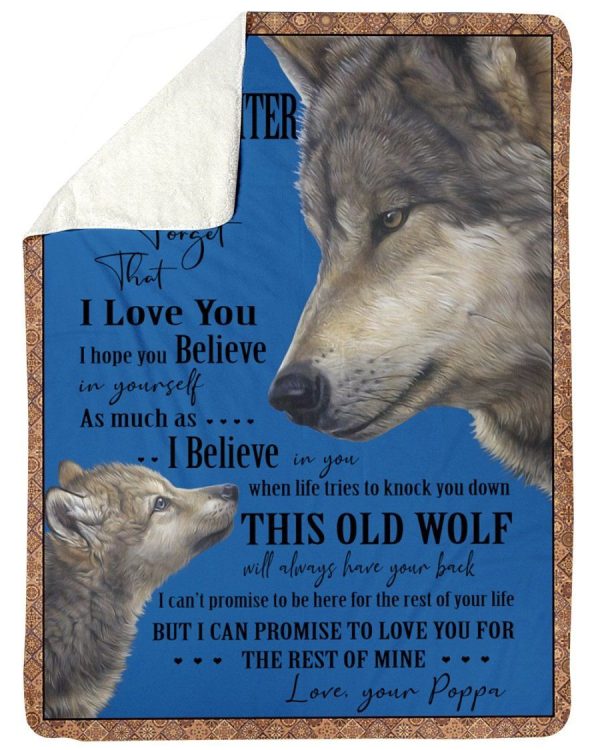 Wolf Love Message Of Poppa To Granddaughter Fleece Blanket