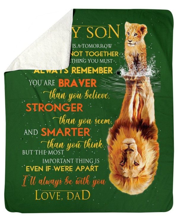 Lion Father To Son Gift Fleece Blanket - Image 2