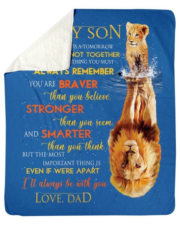 Lion Father To Son Gift Fleece Blanket - Image 4