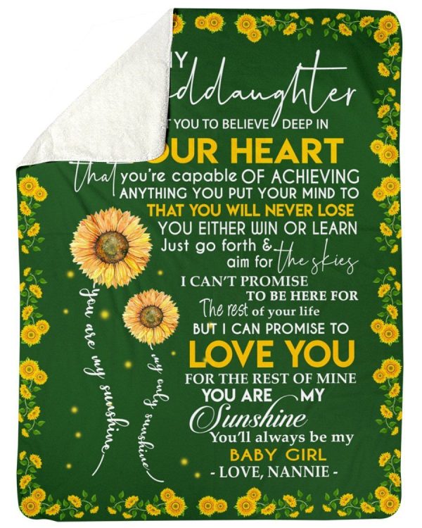 Meaningful Words For Sunflower Granddaughter Fleece Blanket - Image 2