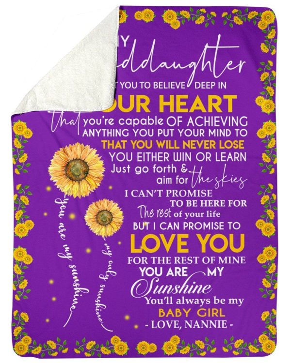 Meaningful Words For Sunflower Granddaughter Fleece Blanket - Image 3