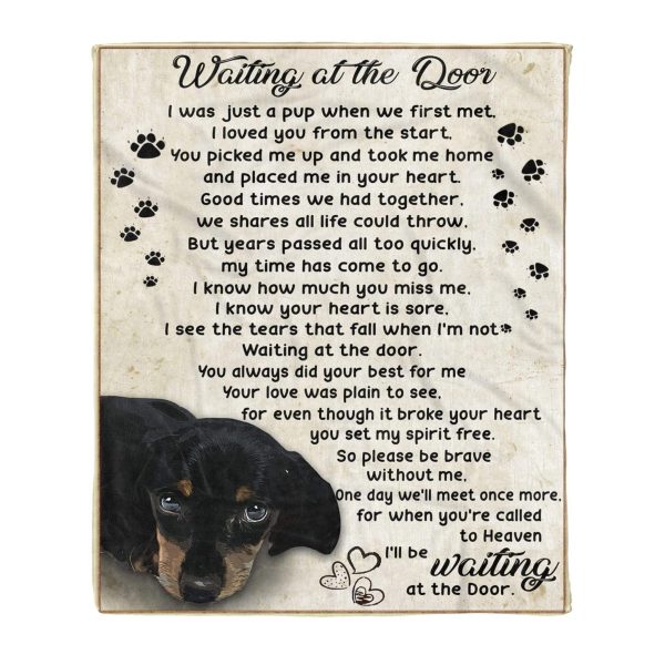 Waitting After Door Dachshund Fleece Blanket Gift For Dog Lovers - Image 5