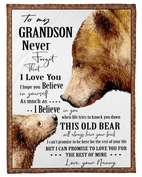 Never Forget That I Love You Best Gift For Bear Lovers Fleece Blanket - Image 2