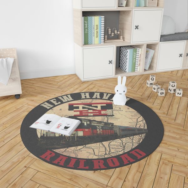 New York New Haven Hartford Railroad Living Room Round Mat Circle Rug