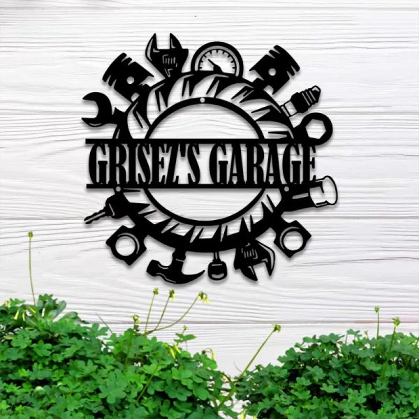 Custom Tools Repair Metal Wall Art Led Light, Personalized Garage Mech - Image 4