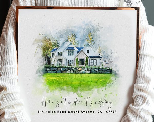 Personalised Watercolour House Portrait, New Home Print Gift, Housewarming Gift, House Sketch, Venue Drawing, Our First Home, Realtor Gift - Image 5