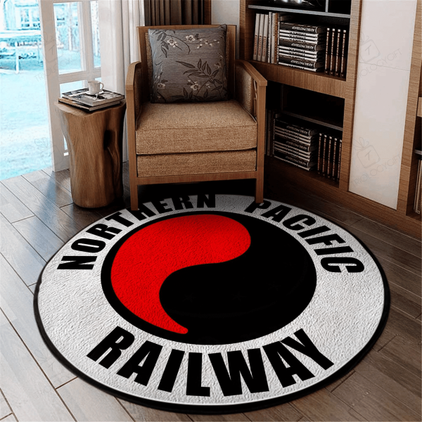 Northern Living Room Round Mat Circle Rug Northern Pacific Railway