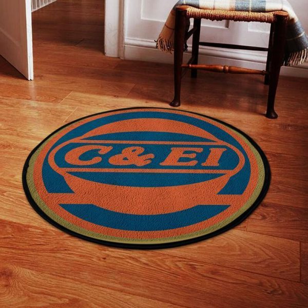 Ceir Round Mat Chicago & Eastern Illinois Railroad Round Floor Mat Room Rugs Carpet Outdoor Rug Washable Rugs