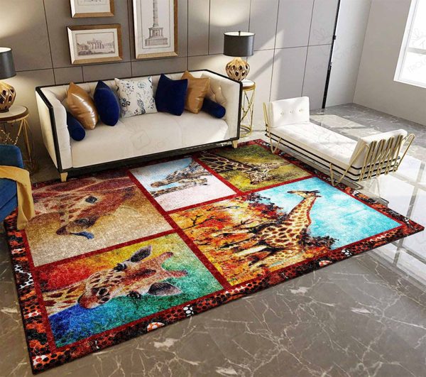 Giraffe Rectangle Rug Decor Area Rugs For Living Room Bedroom Kitchen Rugs Home Carpet Flooring Rs014404 Print