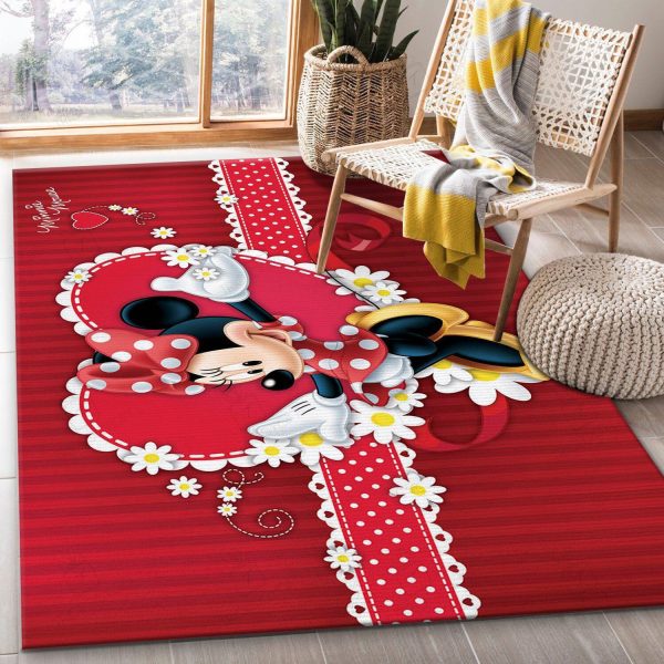 Minnie Mouse Ver12 For Christmas Rug Rectangle Area Rugs Carpet For Living Room, Bedroom, Kitchen Rugs, Non-Slip Carpet Rp122522 Print