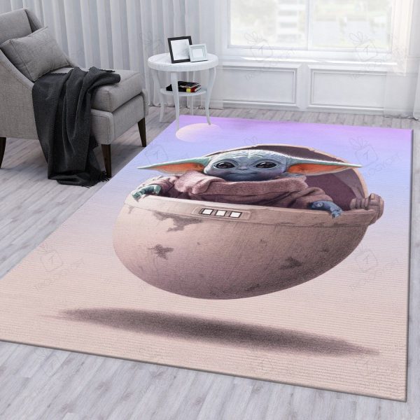 Mandalorian Baby Yoda Ver35 Rug Us Gift Decor Rectangle Area Rugs Carpet For Living Room, Bedroom, Kitchen Rugs, Non-Slip Carpet Rp121725 Print